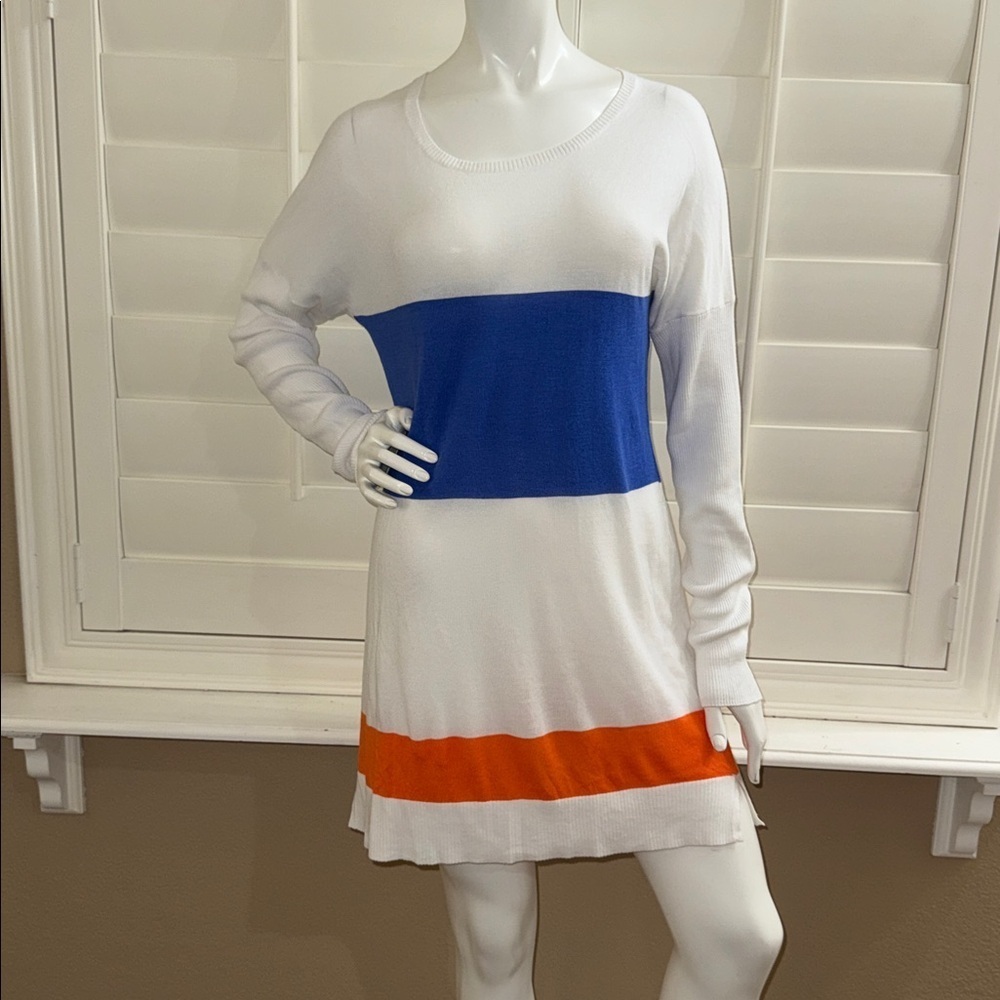 Tommy Bahama Beach Sweater Dress Color Block Periwinkle